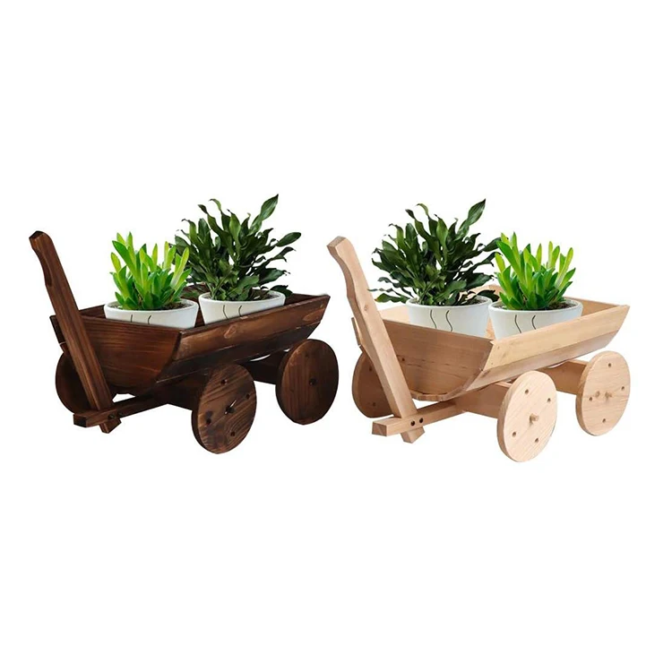Hot Saling Outdoor Planters Fashional Wooden Planter Garden Products Wholesale Truck Shape Wood Flower Pot