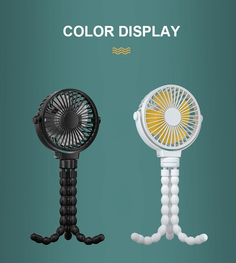 Wholesale Portable Mini USB Rechargeable Clip Fan Flexible Octopus Design Battery Power Car Outdoor Hotel Baby Stroller Use