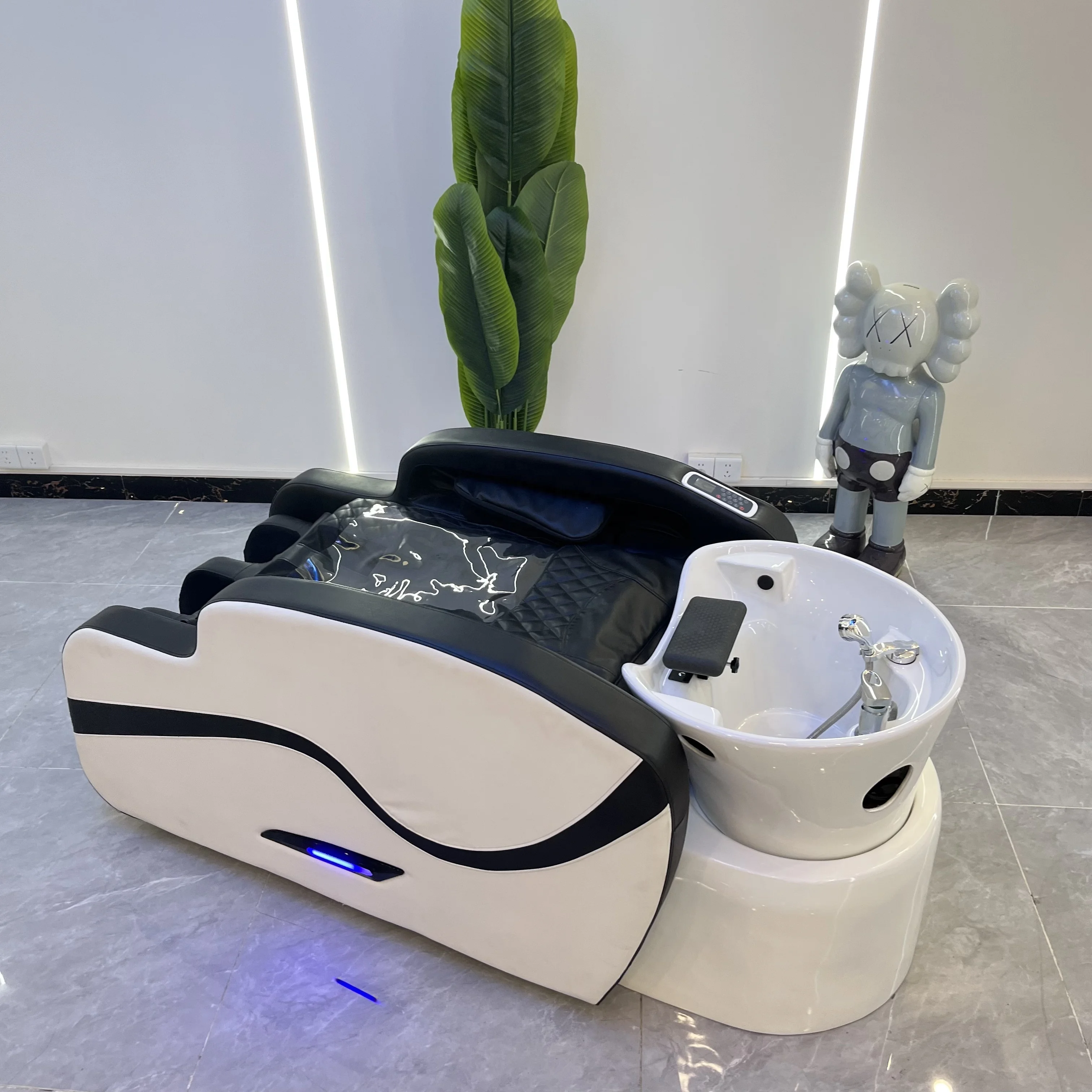 Hair Salon Furniture Barber Shop Luxury Shampoo Bed With Massage Shampoo Chair Water Fumigable Massage Salon Shampoo Bed