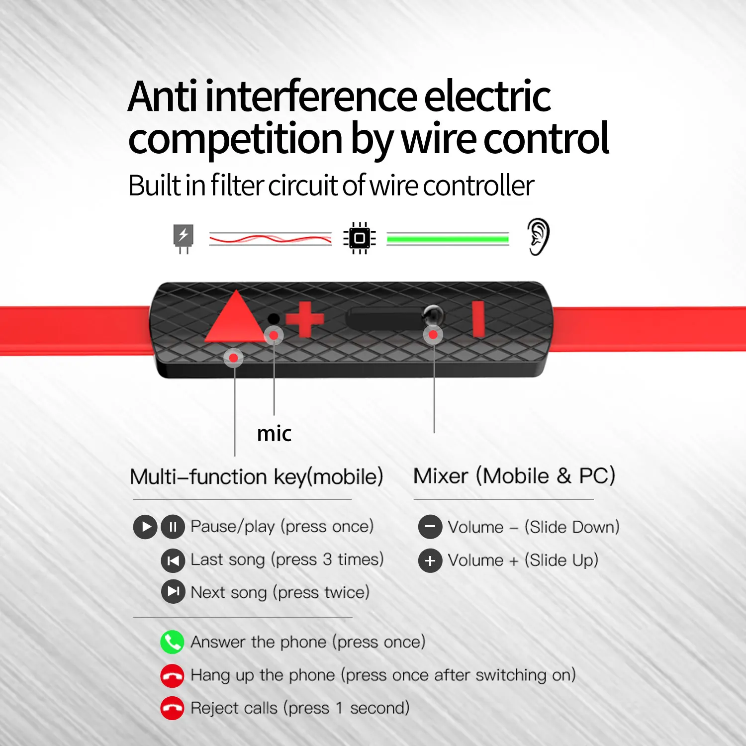  Высококачественные наушники и Dual Driver Проводные powerfulbass металлические стерео спортивные с микрофоном