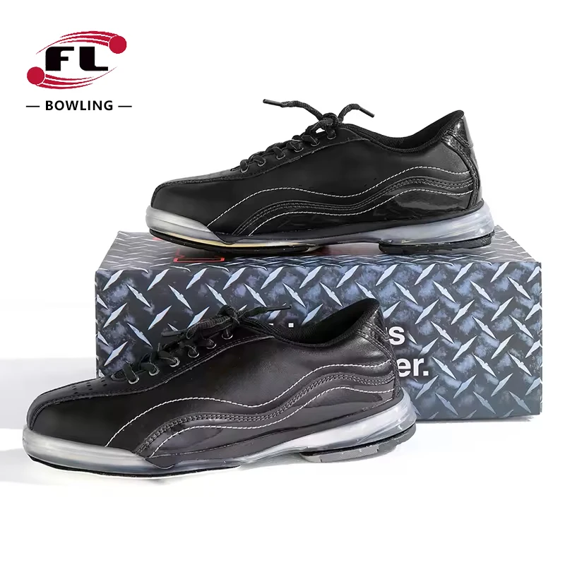 High quality sole bowling shoes Customizable logo Black bowling shoes