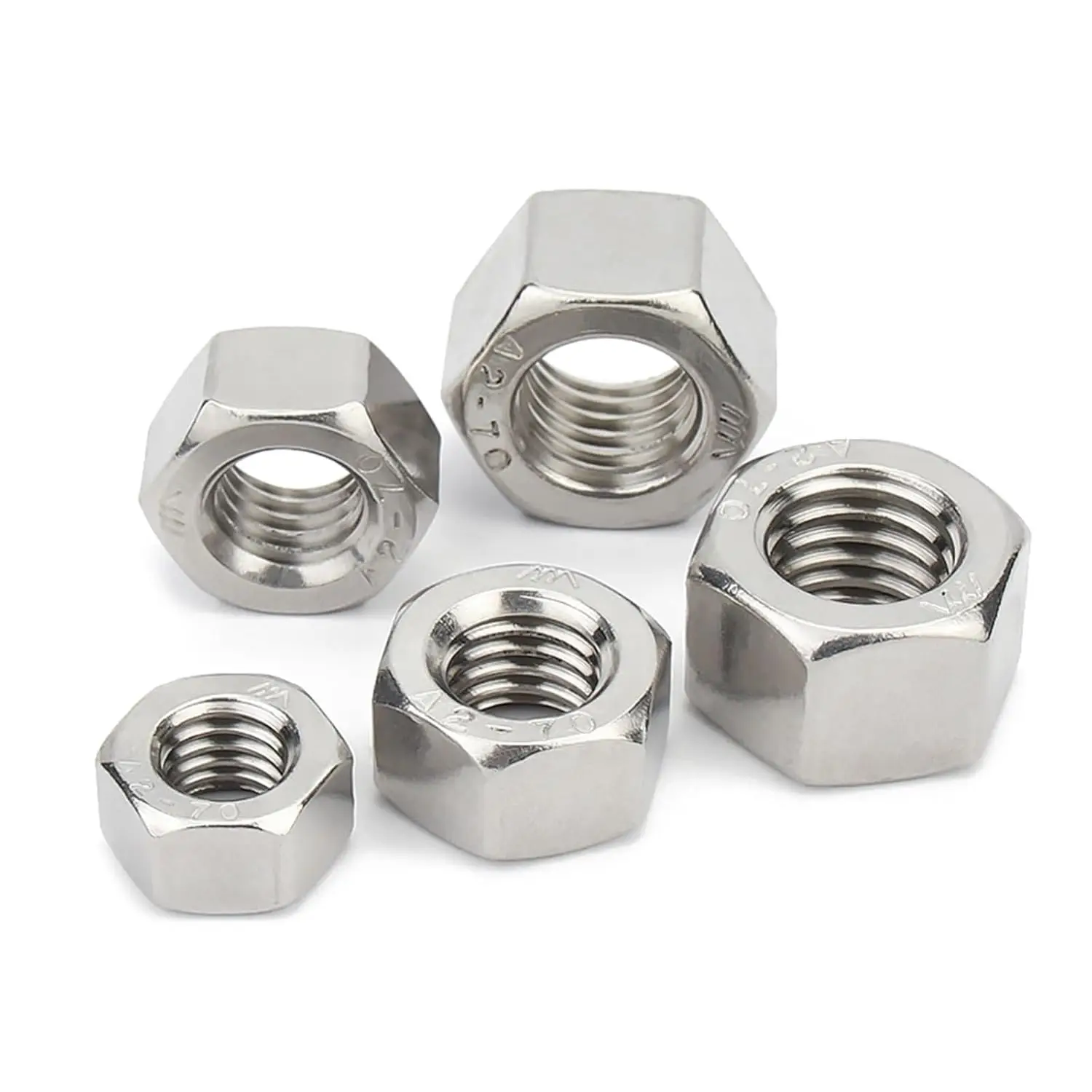 Din 934 Metric A2-70/304l Hex Nut Stainless Steel M3 Threaded Nut Copper Plated Manufactured Din 934 Metric Nut