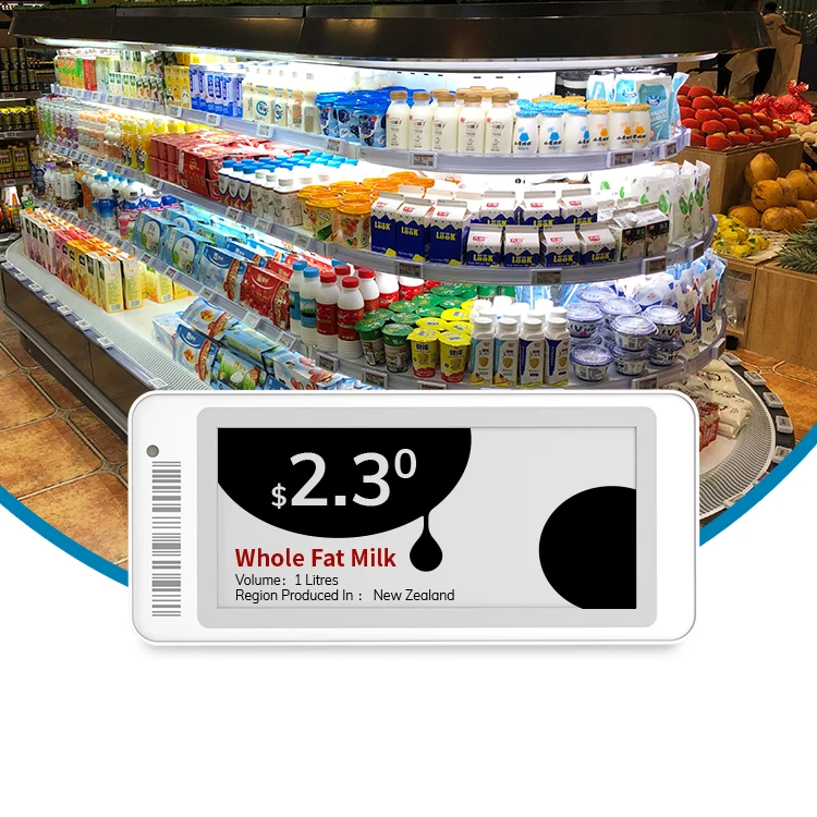MinewTag 2.9inch 3-color Electronic Shelf Label Fast Operating By Gateway E-ink Display Supermarket Price Tag for Store