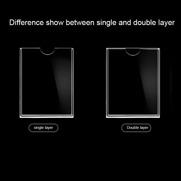 custom sizes high transparent acrylic wall pocket with slot for photo/card/ advertising display