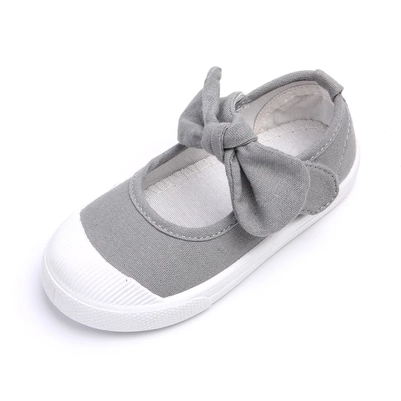 Size 21-30 Children Shoes Spring Autumn Kids Casual Shoes Sweet Cute Bow Breathable Sneakers Black Kids Canvas Shoes Factory