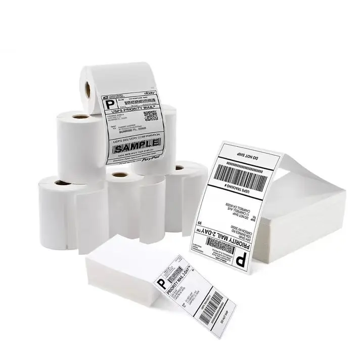 4 inch Waterproof White 100x150 Thermal Adhesive Waybill Label Paper Shipping Label 500 sheets