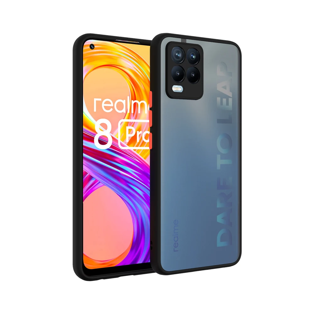 Fashion Mixed Color Translucent Matte PC Hard Back TPU Hybrid Cover smoke Case For Realme 8