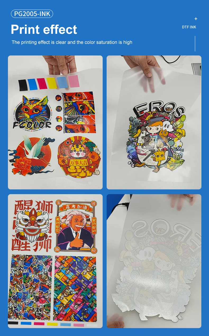 Fcolor Premium Customized 1000ML DTF Pet Film White Transfer Pigment Ink for Epson i3200 XP600 8550 8500 DTF Film Printer