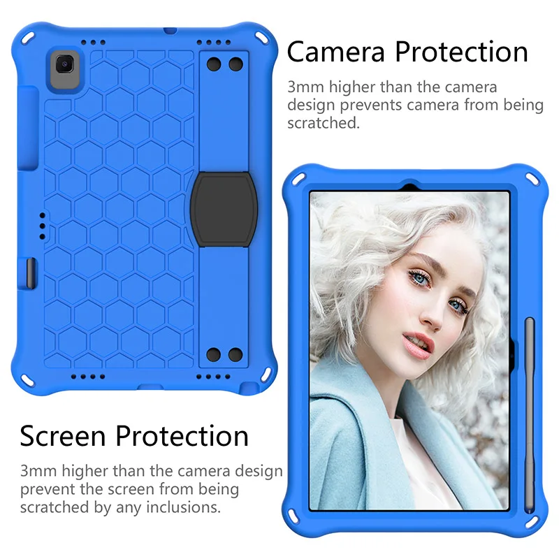 Tablet defender with shoulder strap handle pencil slot case for Samsung Galaxy Tab S5E 10.5 inch T720 T725 honey combs on back