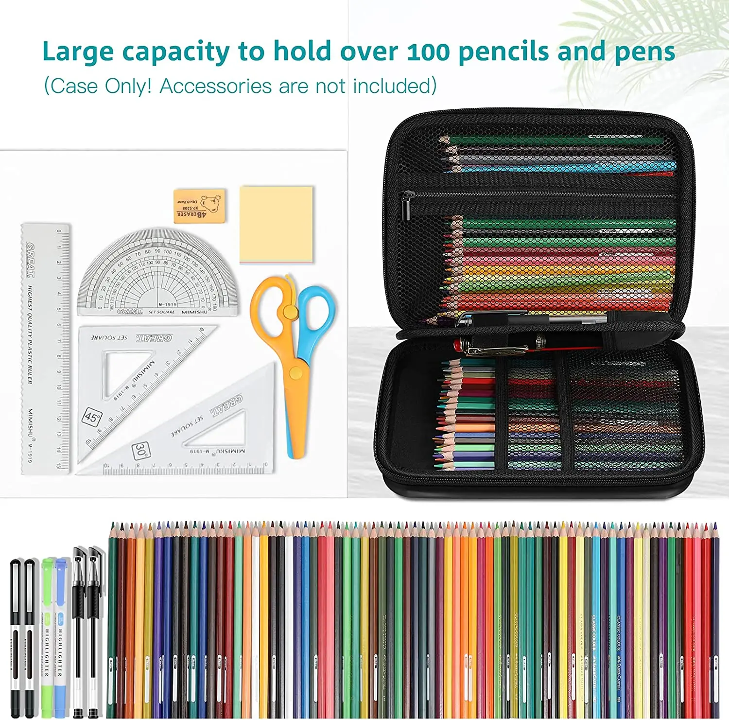 Pen Holder Marker Bag Semi-hard EVA Large Capacity Black Novel Design Competitive Price Unicorn Pencil Case school supplies box