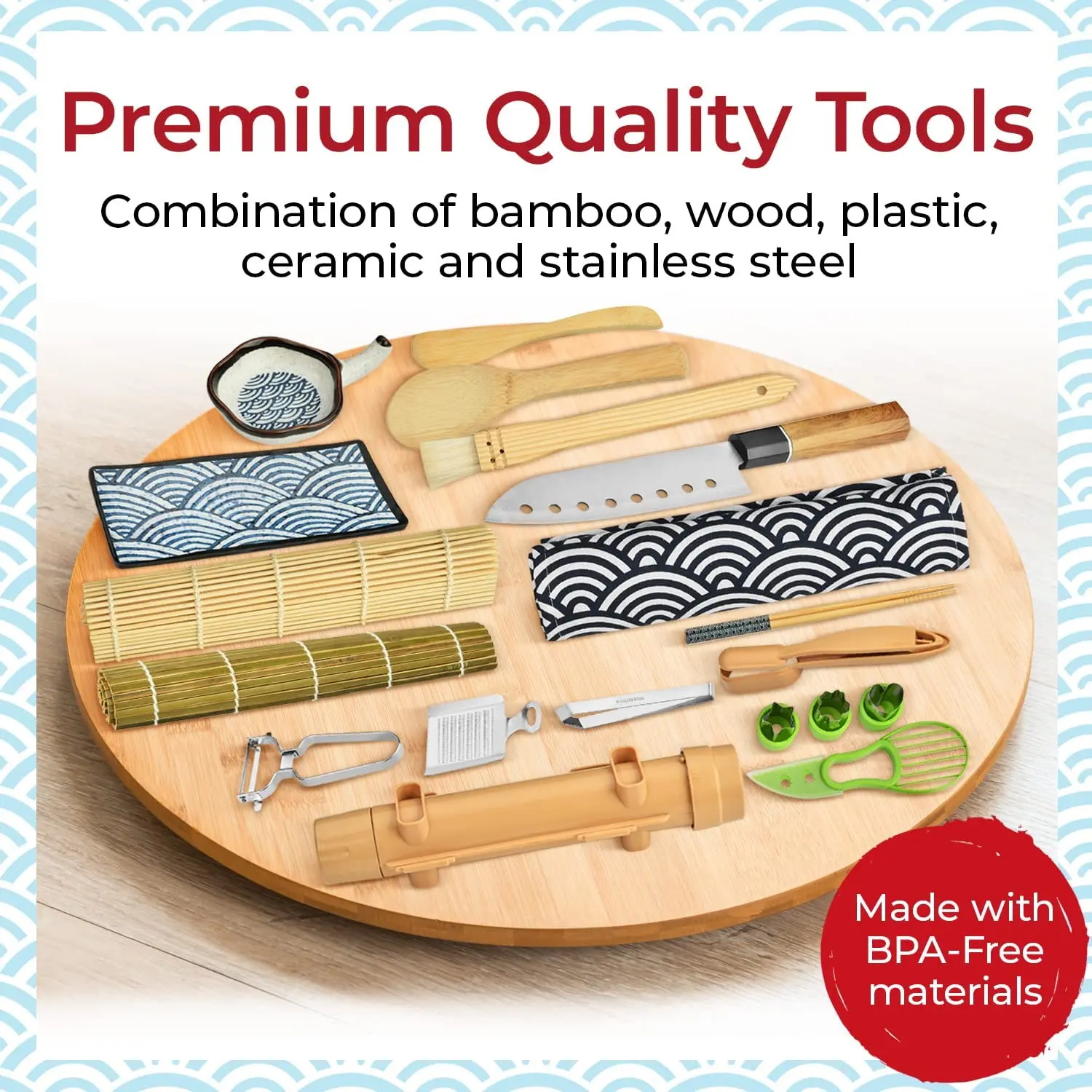 Beginner-Friendly DIY Sushi Maker Kit Plastic Roller With Boat Shape Pattern for Home Use and Rice Rolling
