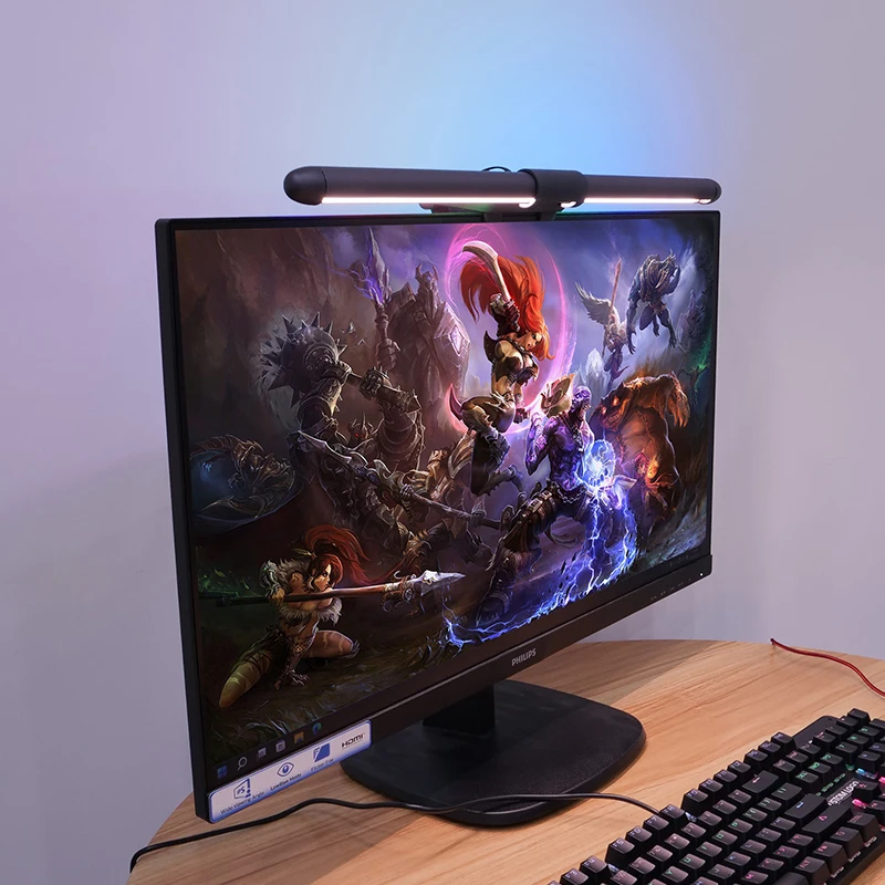 Adjustable Dual Light Monitor Lamp Computer Laptop RGB Music Screen Bar Light