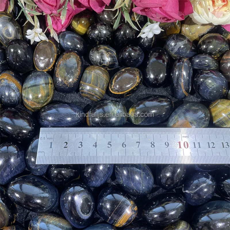 Blue Tiger Eye Crystal Gravel Natural Reiki Stone Blue Tiger Eye Tumbled Stone For Healing