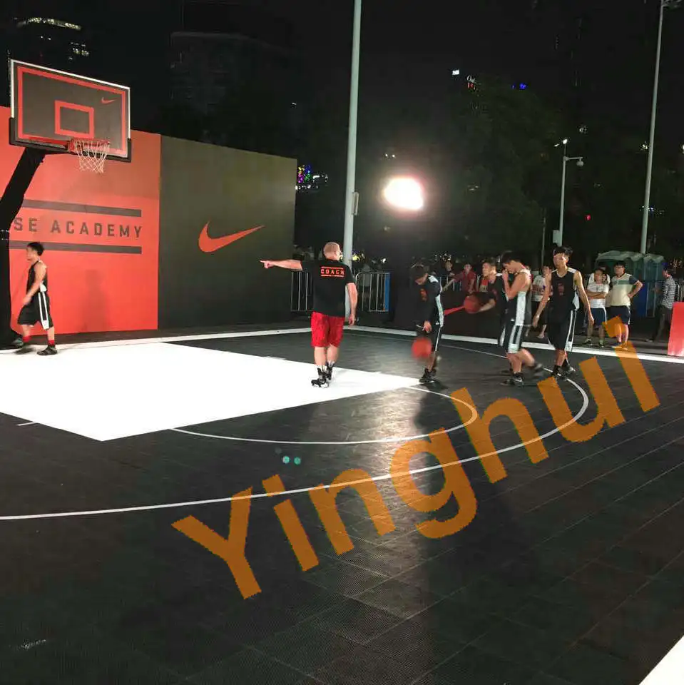 O-01 30x30 basketball court plastic grid tiles Outdoor sports flooring