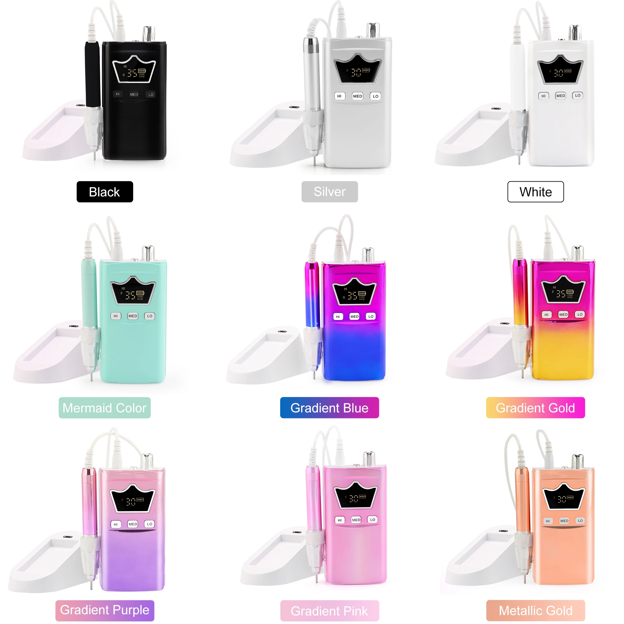 Electric Nail File Machine High Torque Brushless Portable Mobile Nail Drill Rechargeable Machine Manufacturer