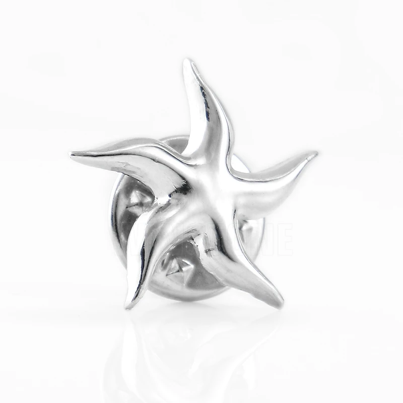 Custom 3D Die Cast Starfish Shaped Lapel Pins for Hotel and Resorts