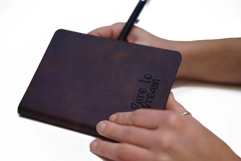 
Travelers Diary Engraved with personal text Leather Travel Journal Personalized Notebook Field notes 