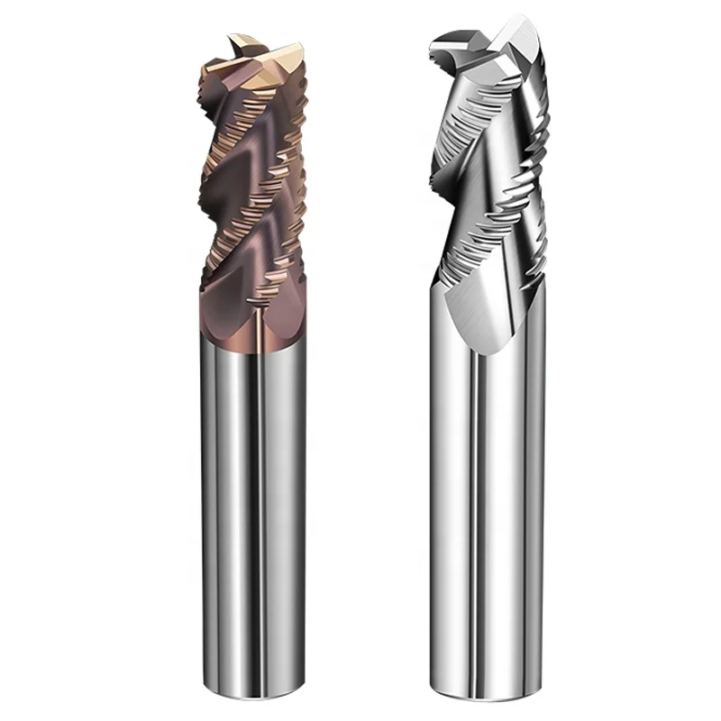 3-blade aluminum/4-blade steel carbide tungsten steel corrugated rough milling cutter 58 degrees rough skin milling cutter