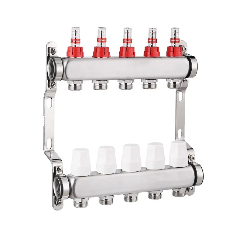 2019 China wholesale high quality underfloor heating 304 Stainless Steel Water Manifold Pipe 2-12 port