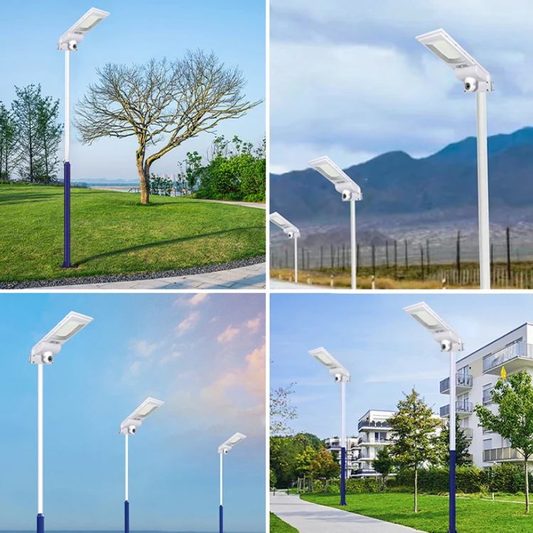Parking Lot Lighting Ip67 Waterproof Outdoor 300w WIFI Consumption CCTV Camera Integrated All In One Led Solar Street Light