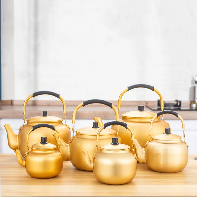 Aluminum yellow tea water kettle stove top whistling kettle Large Capacity Gas Water Kettle