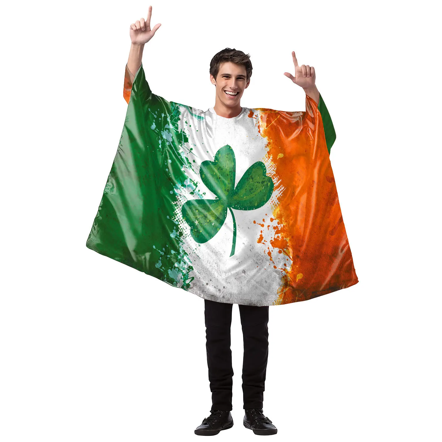 Ireland Day Leprechaun Cosplay Printed flag Costume Halloween Group Performance Suit for adult Irish Carnival