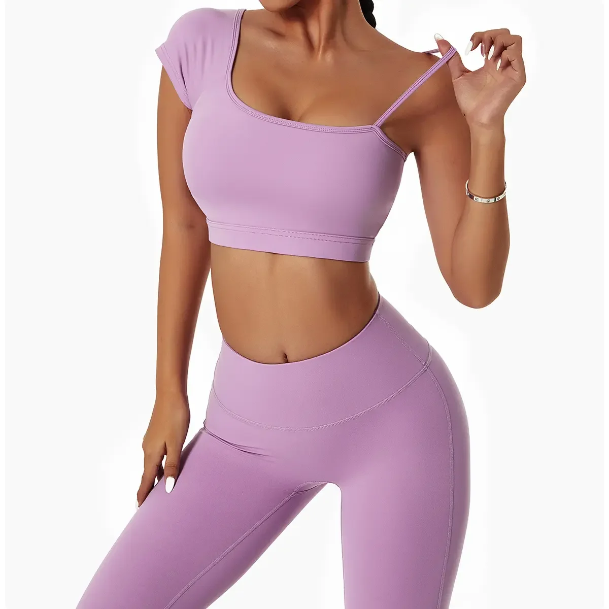 2024 Custom Ladies Fitness Gym Yoga Wear Sets Womens Gym Leggings High Waist Seamless Workout 4 Piece Yoga Set