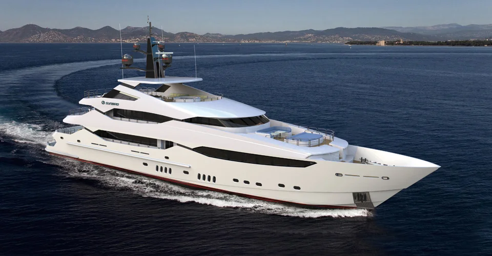 158ft Chinese ship fiberglass hull material custom super yacht luxury mega yacht  for sale