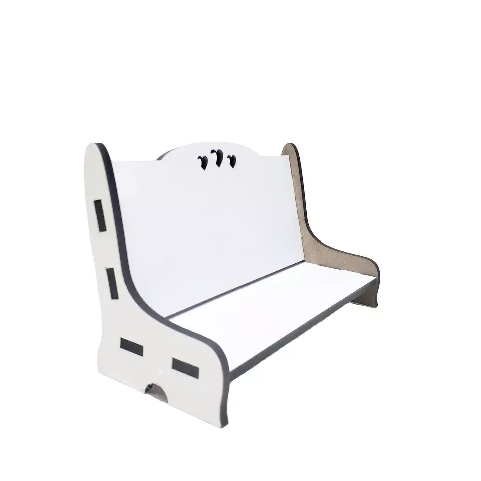 Hot Selling long Blanks Wooden Bench White MDF sublimation Memorial bench for Heat Press