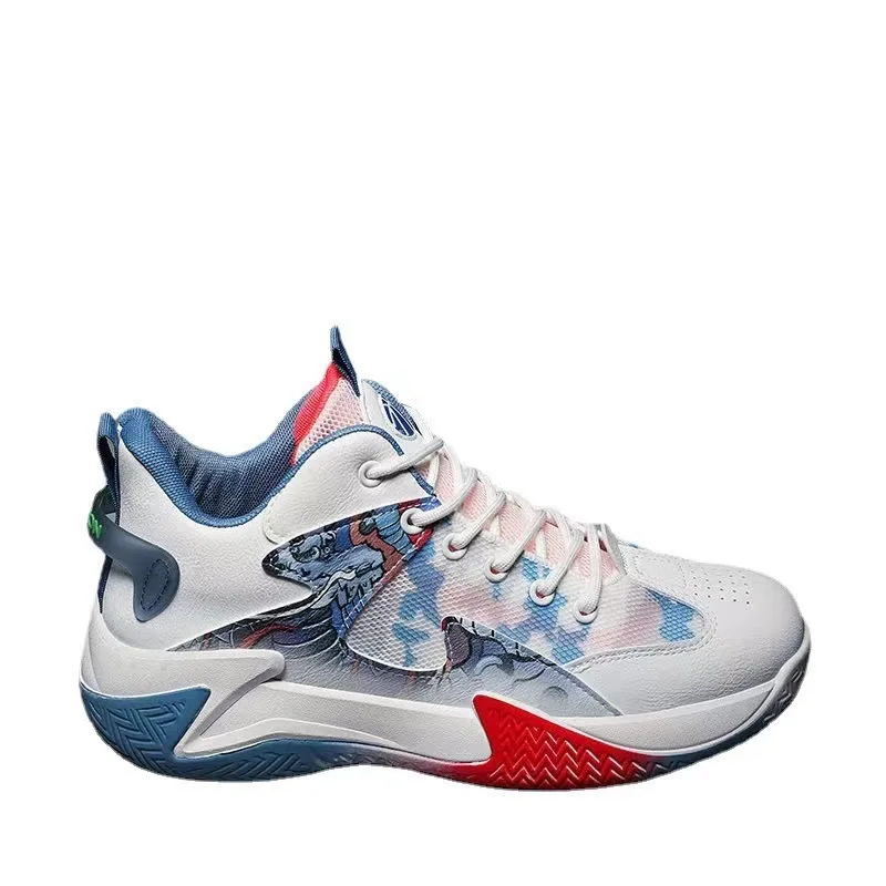 custom white breathable men summer high quality non-slip school training boy basketball shoes