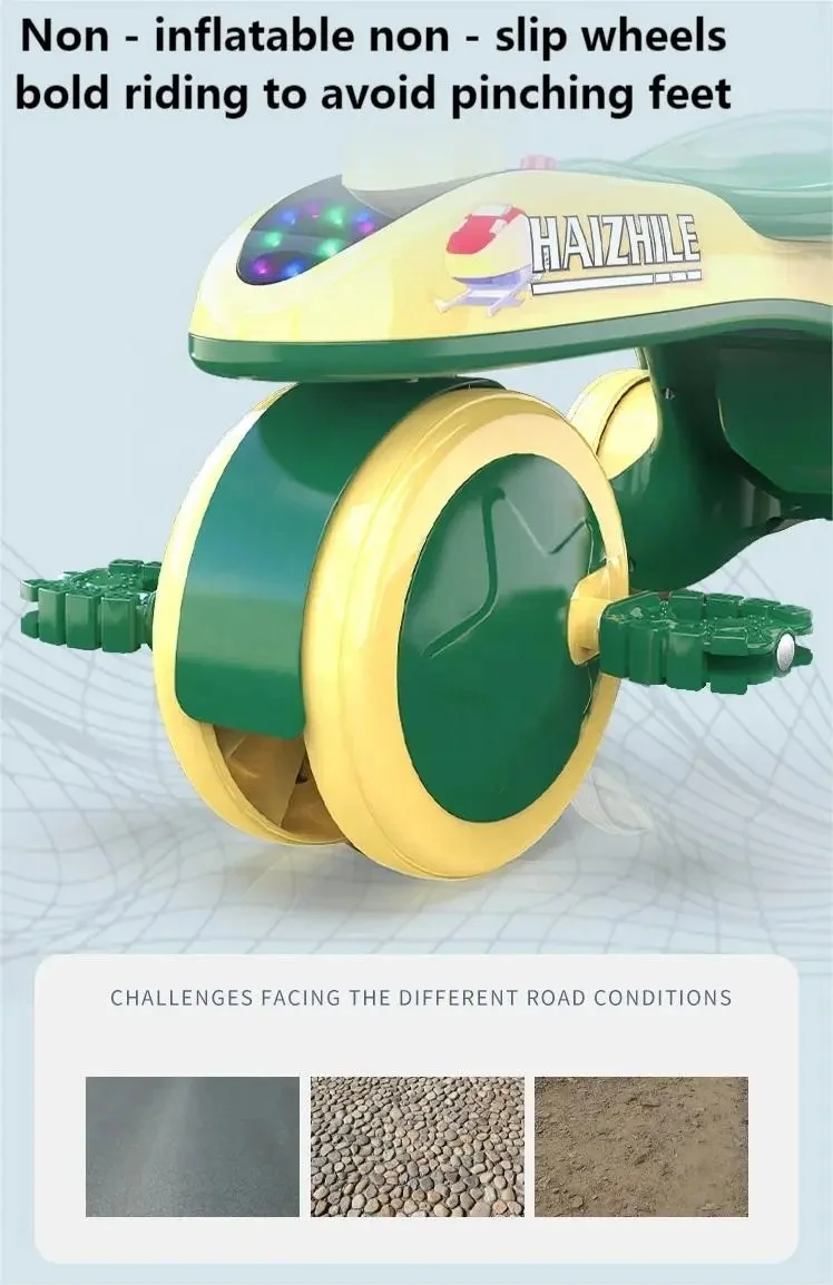 Toy tricycle is suitable for boys and girls can add push handle multi-function toy car