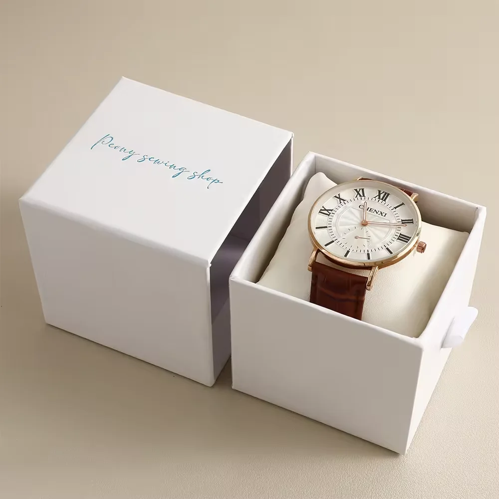 Custom Logo Gift Display OEM Packaging Storage Luxury Black Rigid Cardboard Paper Watch Box Cases