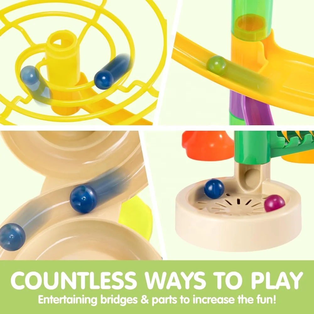 236pcs glowing roll ball construction building blocks toy DIY assemble marble run track building blocks set with chain elevator