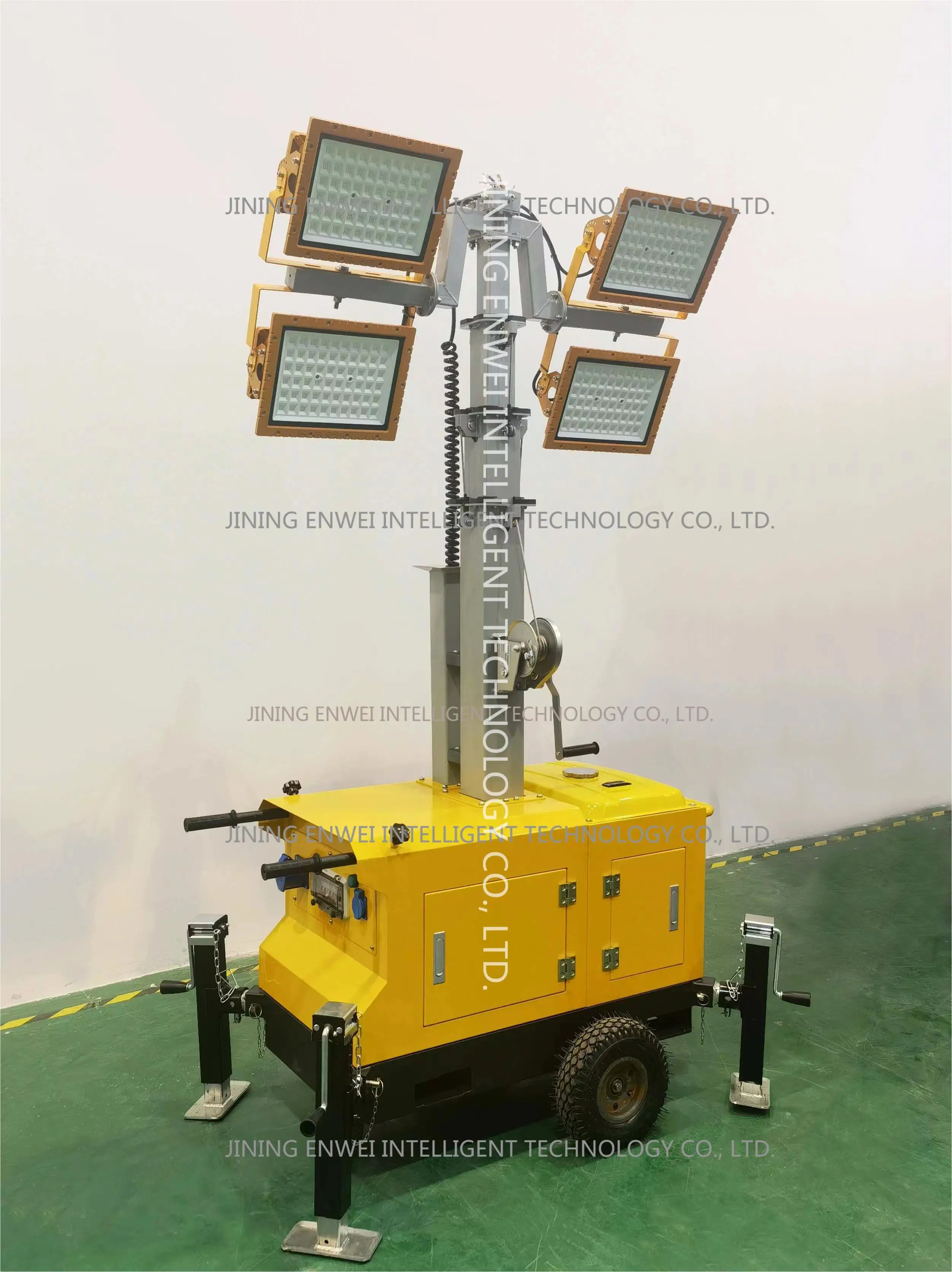 LED flood lights mobile gasoline engine light tower