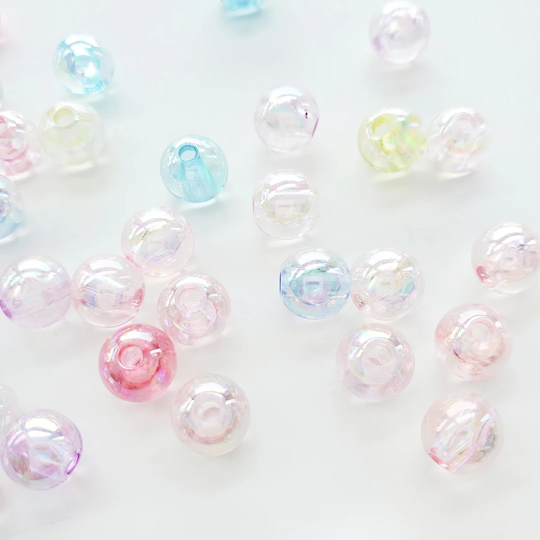 1750pcs/bag  8mm AB Color Round Acrylic Bead Loose Spacer Beads For Jewelry Making DIY Bracelet