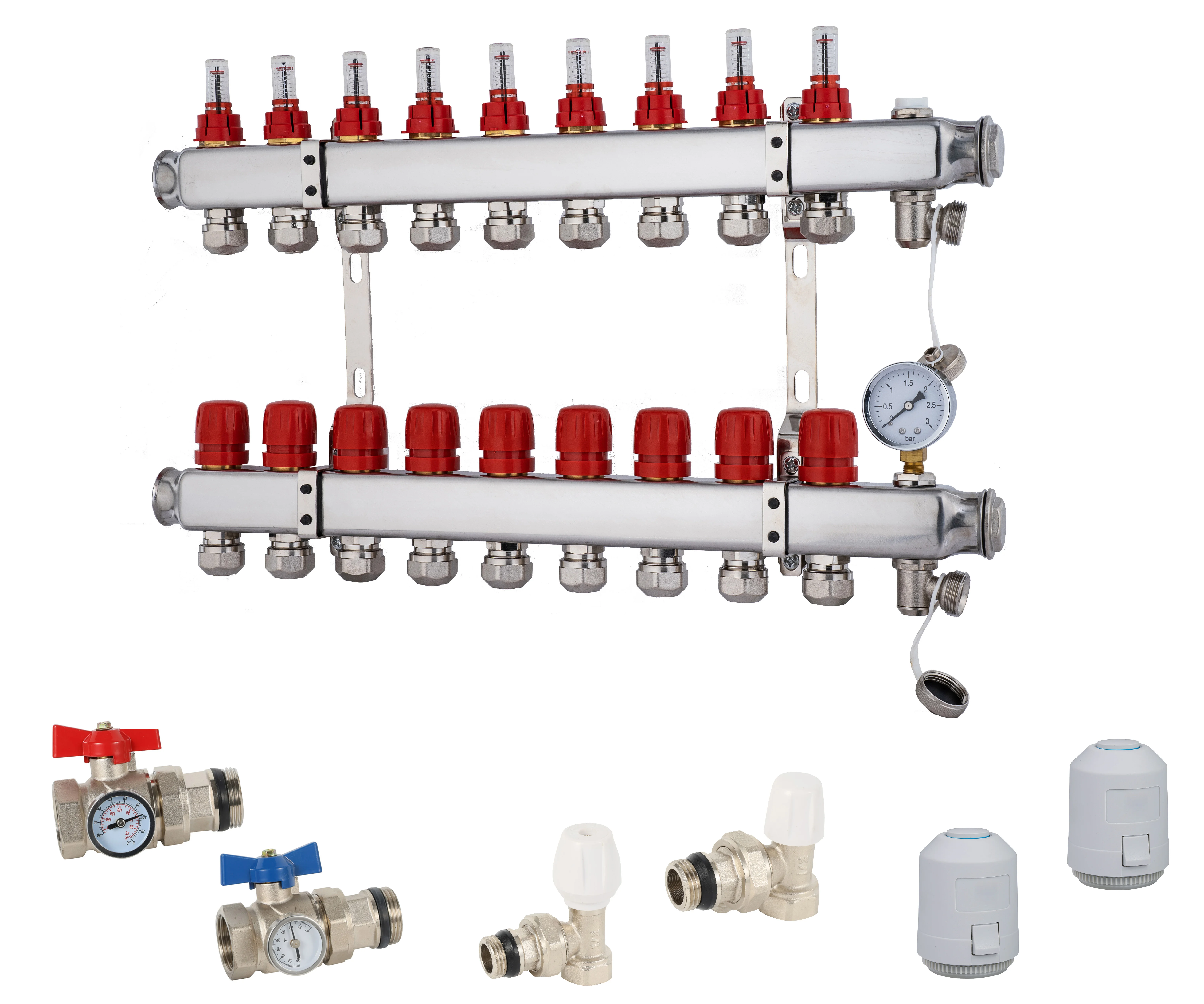 Underfloor heating system components 304 Stainless Steel Collector Water Distribution
