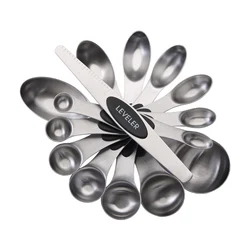 New Arrival  Stainless Steel Stackable Rose Gold Dual Sided Teaspoon Tablespoon Magnetic Measuring Spoons Set