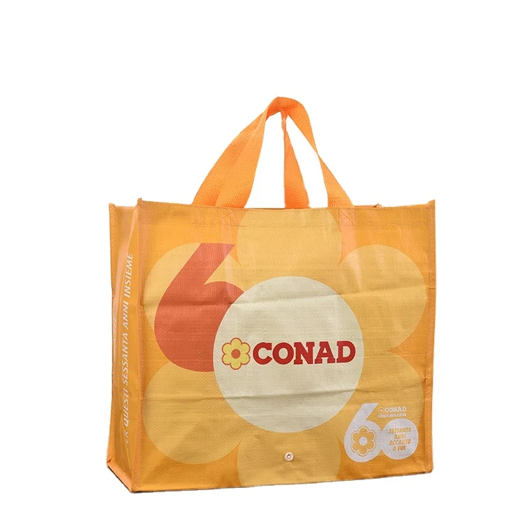Hot sale custom printing design eco folding recyclable pp woven shopping bag