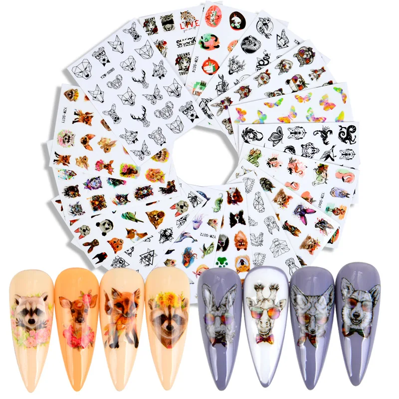 22 Styles 3D Nail Stickers Butterfly Korea Trendy Abstract Nail Art Decor Stickers