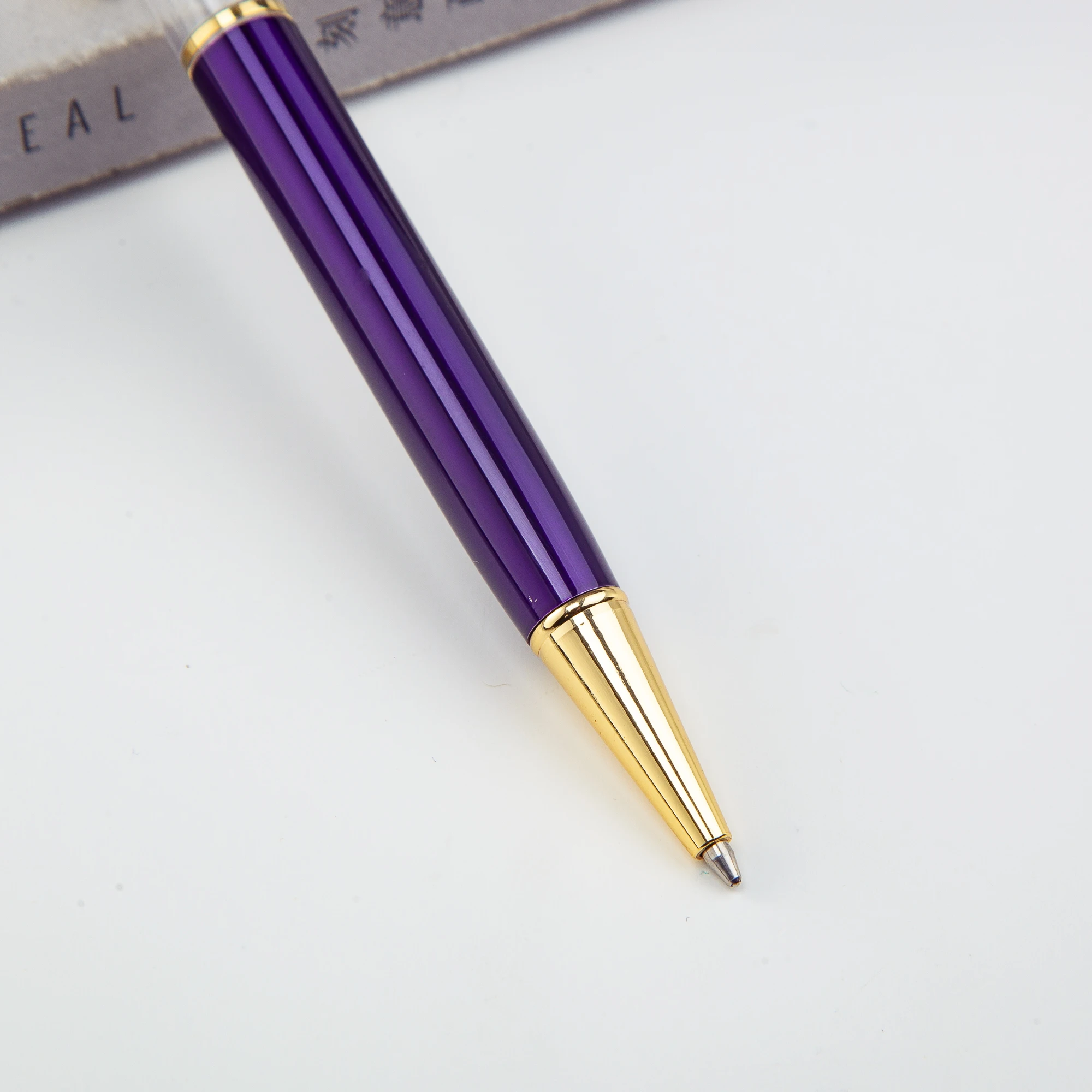 2019 Hot Sales Empty Tube Ballpoint Pen YiWu Gold DIY Filling Glitter Floating Ball Pens with Rhinestone