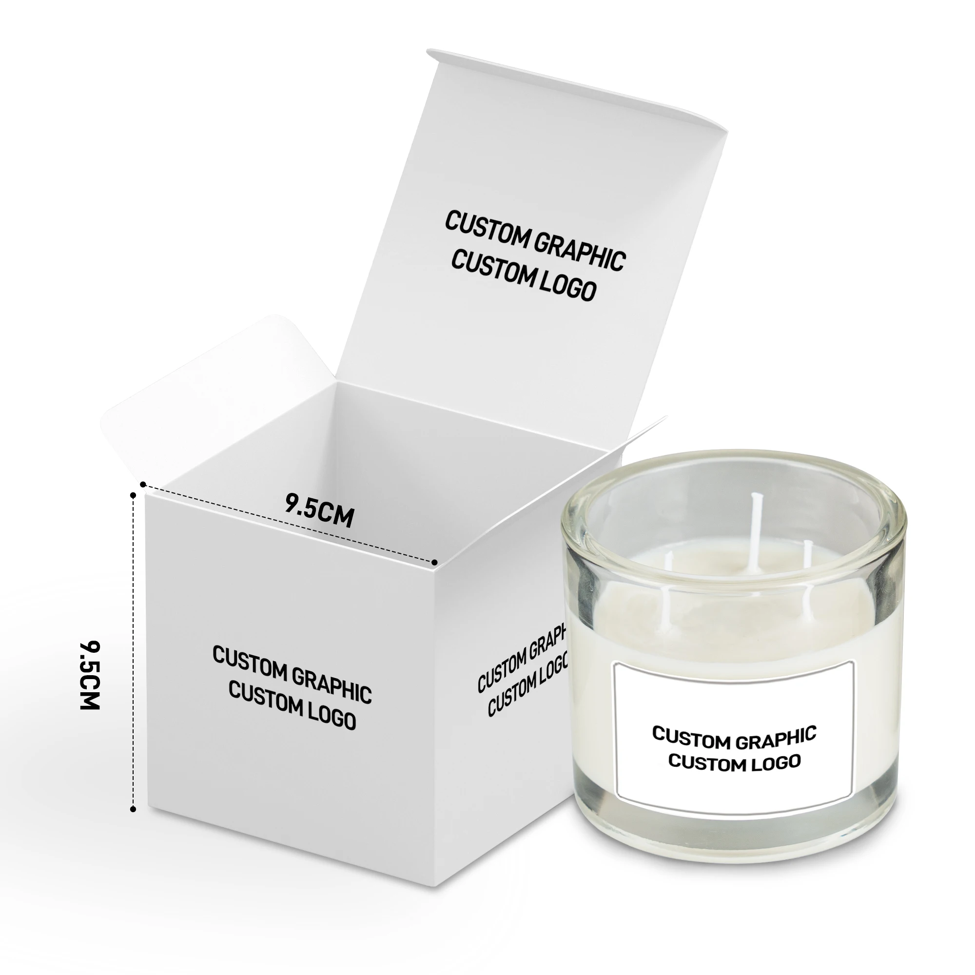 new wholesale LOGO custom personalised smokeless luxury white glass wood 3 wick wax soy aromatic scented candles in glass jar