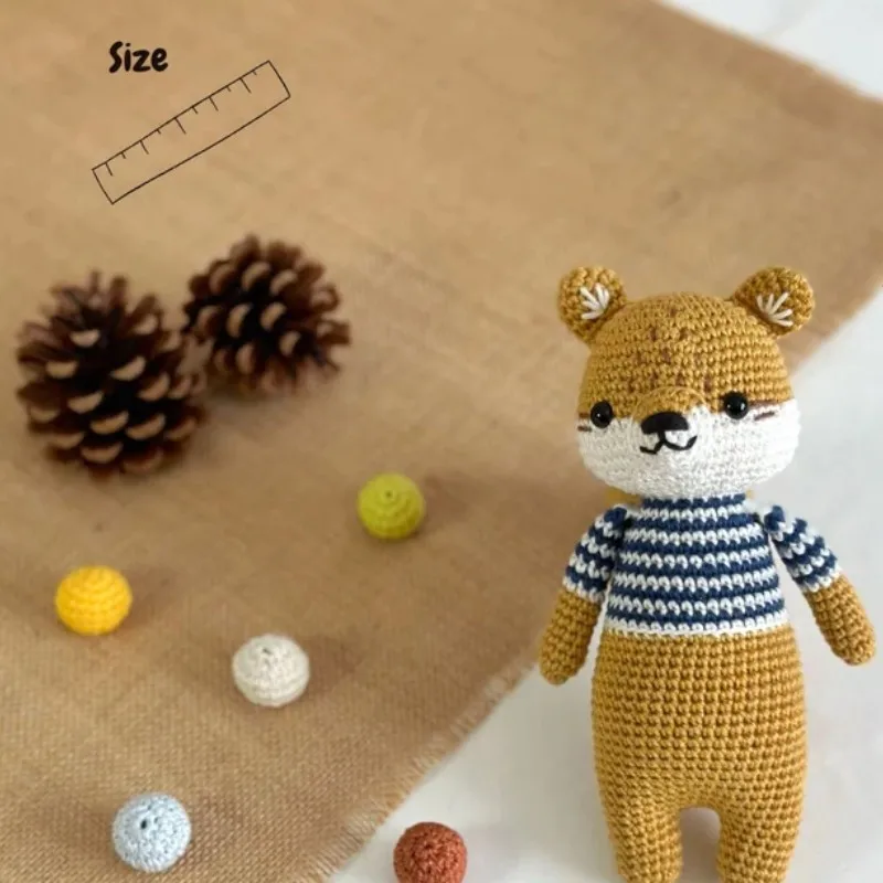 Cute Cartoon 100% Organic Baby Cotton Crochet Toys Amigurumi Custom Squirrel Knitted Stuffed Animal Toys