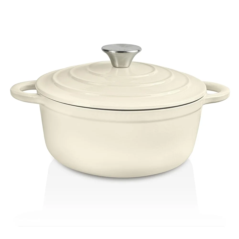 MYH 4.5 QT Aluminum Dutch Oven  Enamel Coated Cookware Pot with Self Basting Lid for Home Baking  Braiser  Cooking