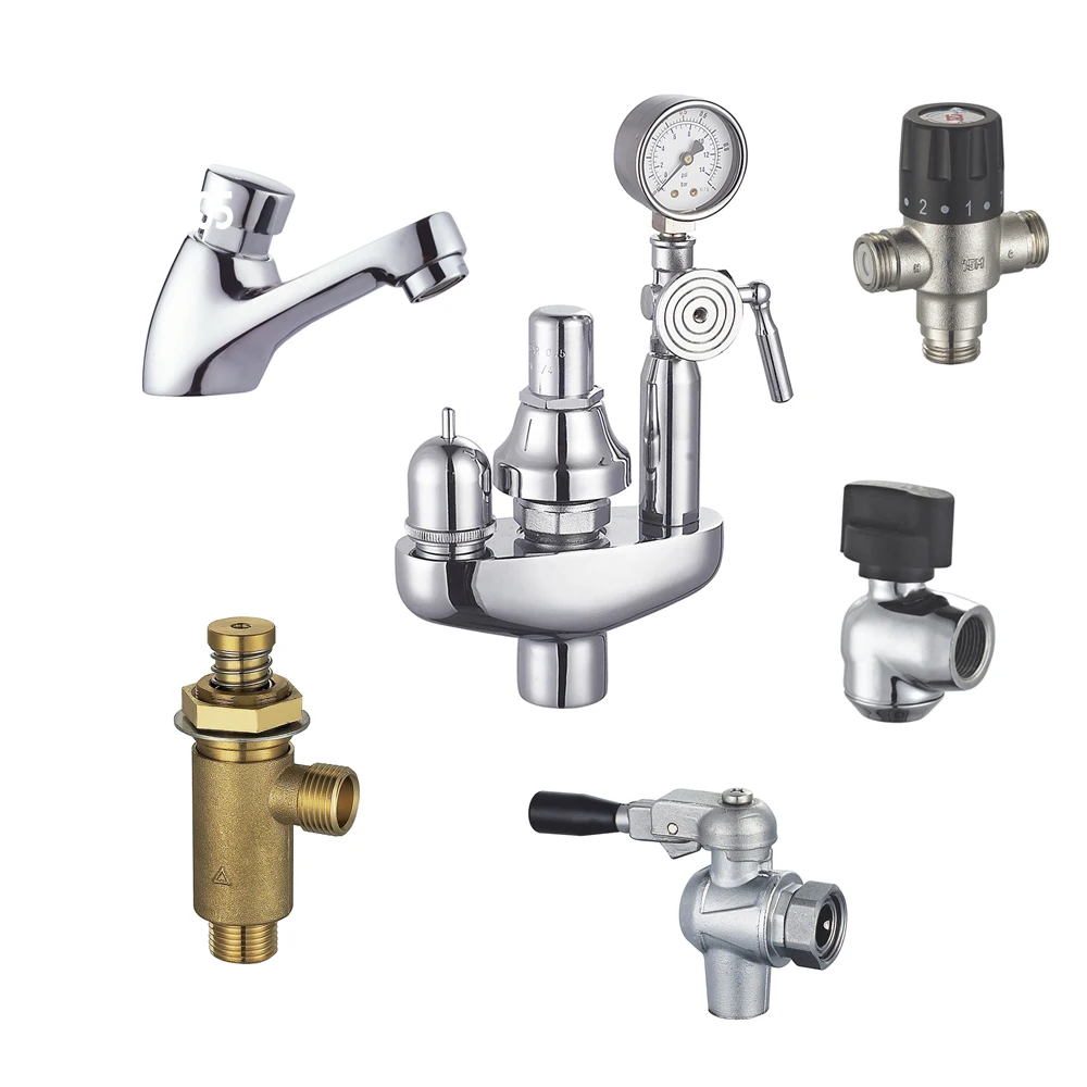 Factory supplying brass construction commercial kitchen equipment push tap and mixing valve