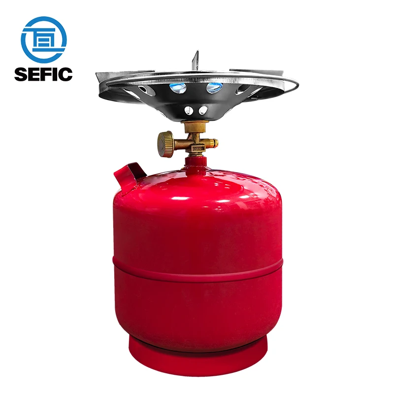 Customized Steel Gas Bottle 3kg Lpg Cylinder With Grill And Burner Propane Gas Cylinder