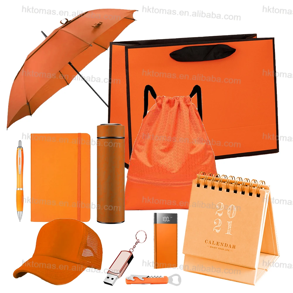 Wholesale Custom New Design Welcome Gift Cork Notebook Umbrella Pen Gift Sets Printed Logo Business Corporate Promotional Items
