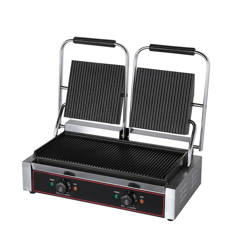 Kitchen Commercial Use Sandwich Double Contact Grill Machine Electric Panini Maker Grill