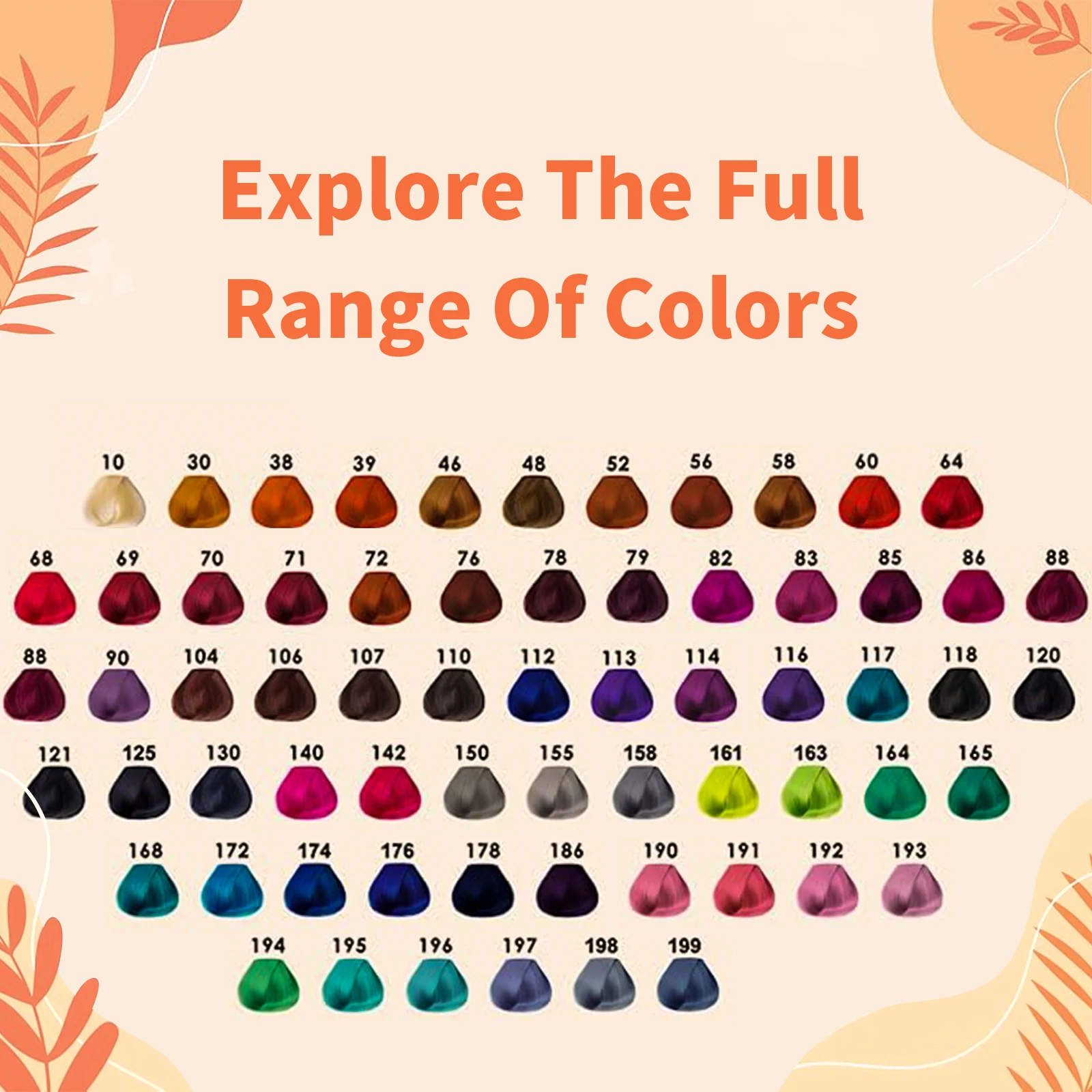Fashion natural healthy shiny hair color dye 65 colors semi permanent nourishing hair color cream