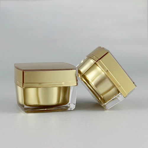 Factory price acrylic luxury fancy red square cosmetic jar