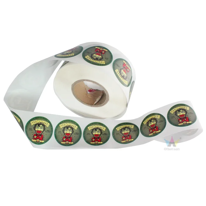 Crown Win Custom logo Matte Laminated Synthetic Polyester Paper Glossy Adhesive Batch Cartoon Game Character Label Paster Decals